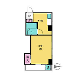 和田ビル 1Kの間取図画像