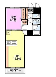 ホポロ大形本町 1LDKの間取図画像