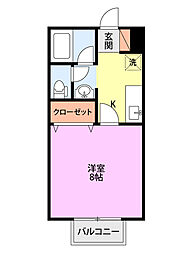 リヴェールT 1Kの間取図画像