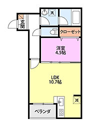 Common北葉町 1LDKの間取図画像