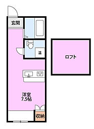 ノースシティ長者町 ワンルームの間取図画像