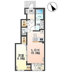 プレシア 1LDKの間取図画像