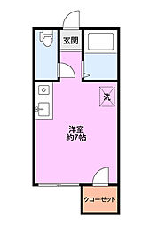 メゾンメール ワンルームの間取図画像