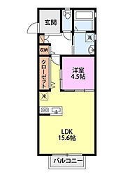 NoisetteSquare 1LDKの間取図画像