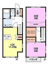 カナール紫竹 2LDKの間取図画像