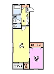 ヒルズ代官山2 1LDKの間取図画像