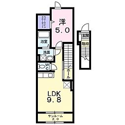 グランエスポアールN 1LDKの間取図画像