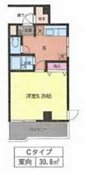 ブランメル宮町 1Kの間取図画像