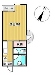 ラズベリー中山 1Kの間取図画像