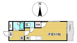 フローレンス旭ケ丘 ワンルームの間取図画像