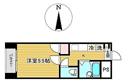 サンパレス宮町 1Kの間取図画像