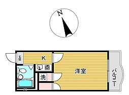 サンシティ荒町 1Kの間取図画像