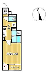 コハル・ファミリア 1Kの間取図画像