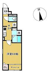 コハル・ファミリア 1Kの間取図画像