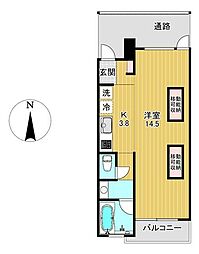 AXiS ワンルームの間取図画像