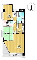 ボヌールガーデン八乙女 2LDKの間取図画像