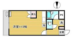 幸町アヴェニュー ワンルームの間取図画像