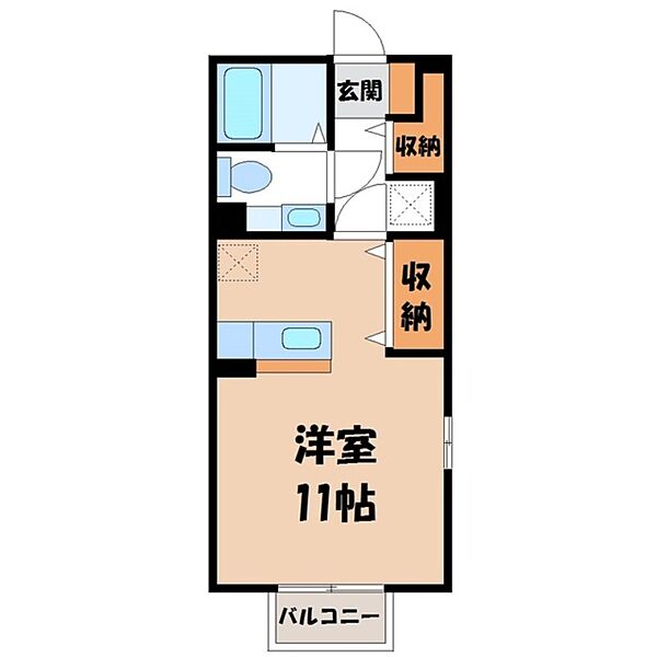 コンフォート岡本台 ｜栃木県宇都宮市東岡本町(賃貸アパート1R・2階・30.03㎡)の写真 その2