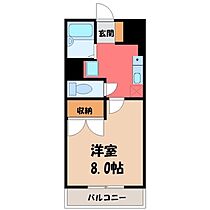 栃木県宇都宮市滝谷町（賃貸マンション1K・4階・22.80㎡） その2