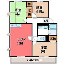 優泰佳ガーデンコート F棟  ｜ 栃木県宇都宮市泉が丘2丁目（賃貸マンション3LDK・1階・60.40㎡） その2