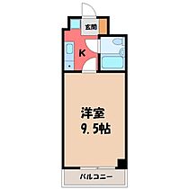 栃木県宇都宮市河原町（賃貸マンション1K・4階・27.00㎡） その2