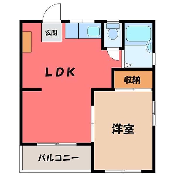 INAビル ｜栃木県鹿沼市緑町2丁目(賃貸マンション1LDK・3階・35.95㎡)の写真 その1