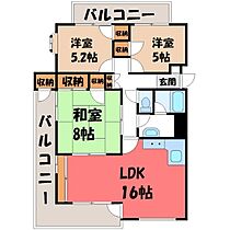 コーポマロンリル  ｜ 栃木県宇都宮市桜1丁目（賃貸マンション3LDK・3階・76.17㎡） その2