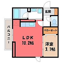 栃木県宇都宮市御幸本町（賃貸アパート1LDK・1階・32.80㎡） その2