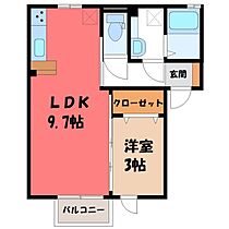 栃木県宇都宮市川田町（賃貸アパート1LDK・1階・33.17㎡） その2