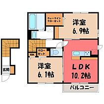 栃木県鹿沼市下武子町（賃貸アパート2LDK・2階・58.26㎡） その2