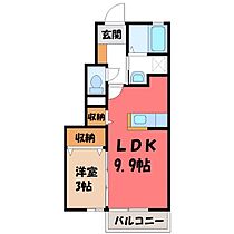 栃木県塩谷郡高根沢町大字宝積寺（賃貸アパート1LDK・1階・35.37㎡） その2