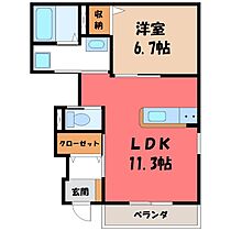 クレール アヴニール  ｜ 栃木県宇都宮市御幸ケ原町（賃貸アパート1LDK・1階・41.96㎡） その2