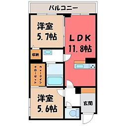 ルアナ錦 2LDKの間取図画像