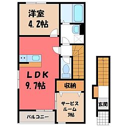 ラウレア 2階1SLDKの間取り