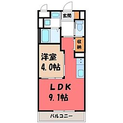 ロワゾ・ドゥ・ボヌール 1LDKの間取図画像