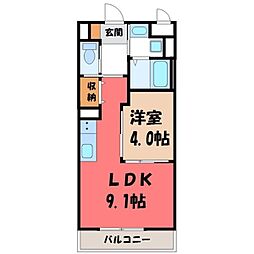 ロワゾ・ドゥ・ボヌール 1LDKの間取図画像