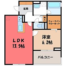 シャンテ 1LDKの間取図画像
