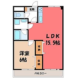 セントラルグリーンマンション 1LDKの間取図画像