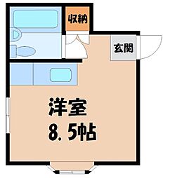 茂原ハイツ ワンルームの間取図画像