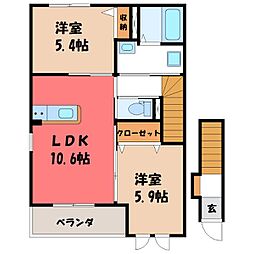 クレールアヴニール 2LDKの間取図画像