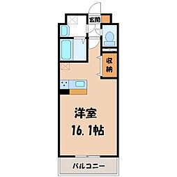 フォルテ 1Kの間取図画像