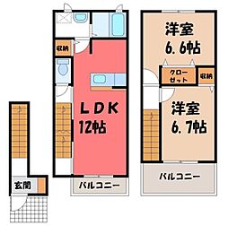エクセラン 2LDKの間取図画像