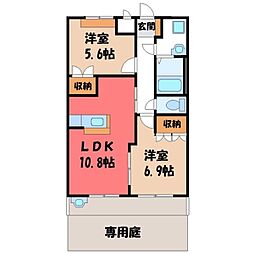 ハレクラニ1 2LDKの間取図画像