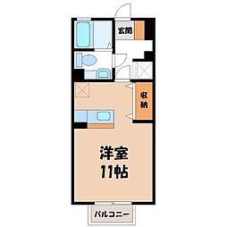 プレジール松原B ワンルームの間取図画像
