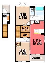 オコトベース B 2LDKの間取図画像
