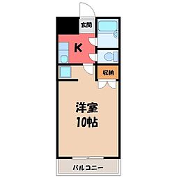 カスティール・イン宇都宮 1Kの間取図画像