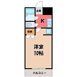 カスティール・イン宇都宮 1Kの間取図画像