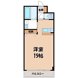 ベルホーク・YOHTO ワンルームの間取図画像