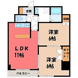 ウエキハイツ 2LDKの間取図画像