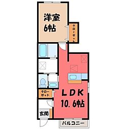 ソリアードディーチモ 1LDKの間取図画像
